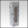 White Sparkle design folding carton box with window. Size 1