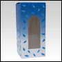 Blue Feather design folding carton box with window. Size 1.5