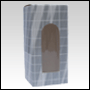 Silver Shade Check design folding carton box with window. Size: 1.5