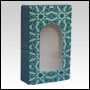 Green Print design folding carton box with window. Size 0.75