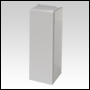White Gloss 1.4 x 1.4 x 4.5 inches tall box.