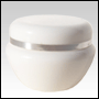 White Plastic Cream Jar with Silver Collar. Capacity: 4ml (1/7oz)