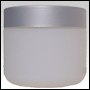 ***OUT OF STOCK***Frosted White plastic cream jar with matte silver cap. Capacity : 2oz (63ml)