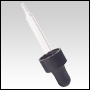 Clear glass dropper with Black bulb. Dropper for 1 dram bottle
