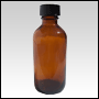 Amber glass bottle w/black cap. Capacity: 2.14oz(60ml)