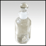 Clear glass apothecary style bottle with glass stopper.  Capacity: Approx 2 oz (56ml)