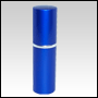 Blue metal shell refillable, perfume purse atomizer. Capacity: 10ml (1/3oz)