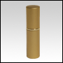 Golden metal shell refillable, perfume purse atomizer. Capacity: 10ml (1/3oz)