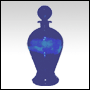Pear shaped blue bottle with glass stopper.  Capacity : 12oz (336ml)