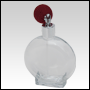 Circle bottle with Red antique style sprayer top. Capacity: 3.5oz (100 ml)
