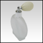 3 1/2oz (100ml) Circle Frosted Glass Bottle with Silver Ivory Antique Style Spray Bulb. 