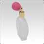 3 1/2oz (100ml) Circle Glass Frosted Bottle with Pink Antique Style Spray Bulb. 