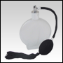 3 1/2oz (100ml) Circle Frosted Glass Bottle with Black Antique Style Spray Blub & Tassel.