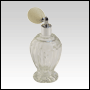 100ml (3.5 oz) Diva clear glass bottle with Ivory Silver Bulb Sprayer and Silver fitting. 