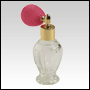 30ml (1oz) Diva clear glass bottle with Pink Bulb Sprayer and Gold fitting. 