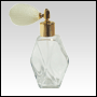 Diamond Glass Bottle with Ivory Bulb sprayer and golden fitting. Capacity: 2oz (60ml)