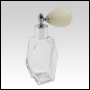 Diamond shaped glass bottle with Ivory antique style silver sprayer top.Capacity: 2oz (60 ml)