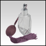 Diamond shaped glass bottle with Lavender antique style sprayer top with tassel. Capacity: 2oz 