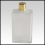 Elegant Frosted Glass Bottle with Gold screw on cap. Capacity: 100ml (3.3oz) 