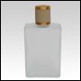 Elegant Frosted glass bottle with Ivory Leather-type cap. Capacity: 102 mL (~3.4