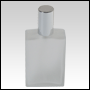 Elegant frosted Glass Bottle with Silver Shiny Spray top and cap. Capacity: 100ml (3.3oz) 