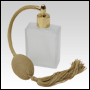 2oz (60ml) Frosted glass Elegant bottle with Gold antique style sprayer top with tassel.  Spray top