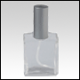 Elegant Spray Bottle with Matte Silver Cap and Spray Pump. Capacity: 1oz(30ml)