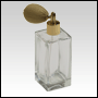 Empire Glass Bottle with a gold bulb spray pump and gold fitting. Capacity: 100ml (~3.5oz) 