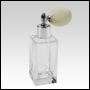 1 2/3oz (50ml) Empire Glass Bottle with Ivory Antique Style Silver Spray Bulb.