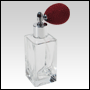 1 2/3oz (50ml) Empire Glass Bottle with Red Antique Style Silver Spray Bulb.