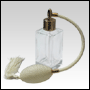 Empire glass bottle with Ivory Bulb sprayer with tassel and golden fitting. Capacity: 1 2/3oz (50ml)