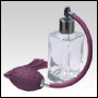 Empire Glass Bottle with Lavender Antique Style Spray Blub & Tassel.
Capacity: 1 2/3oz (50ml)