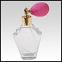 Flair Glass Bottle with Pink Bulb sprayer and golden fitting. Capacity: 2oz (55ml)