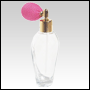 Grace Glass Bottle with Pink Bulb sprayer and golden fitting. Capacity: 2oz (55 ml)