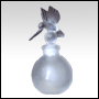 Round Frosted bottle with hummingbird glass stopper.  Capacity : 1 7/8oz (53ml)