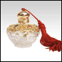 Basket shaped perfume bottle with golden metal decoration.  Capacity: Approx 10ml (1/3oz)