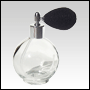 Round bottle with Black antique style sprayer top. Capacity: 4.33oz (128 ml)