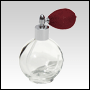Round bottle with Red antique style sprayer top. Capacity: 4.33oz (128 ml)