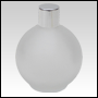 128ml ( 4.33 oz) Frosted glass Round bottle with Silver top.Top is screw on type allowing bottle to 