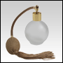 78ml(2.65oz) Frosted glass Round bottle with Gold antique style sprayer top with tassel.  Spray top 