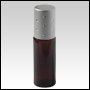 ***OUT OF STOCK***Amber roll-on bottle with Matte Silver cap with silver dots. Capacity: 5 ml