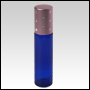 Blue roll-on bottle with pink cap. Pink cap with silver dots. Capacity: 9 ml