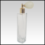 Slim glass bottle with Ivory Bulb sprayer and golden fitting. Capacity: 3.5oz (1