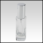 Slim Spray Bottle with Shiny Silver Cap and Spray Pump. Capacity: 1oz (30ml)