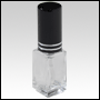Square Slim bottle with Black sprayer and cap. Capacity: 5ml (1/6 oz)