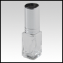 Square Slim bottle with Silver sprayer and cap. Capacity: 5ml (1/6 oz)