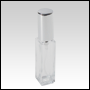 Square Slim bottle with Silver sprayer and cap. Capacity: 8ml ~(1/3)oz 