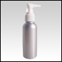 Silver Aluminum Lotion bottle. Capacity: 4oz(120 ml)
