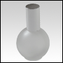 128 ml (4.33 oz) Frosted Glass Round Bottle with Shiny Silver lotion pump.