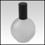 78 ml (2.65 oz) Frosted Glass Round Bottle with Black lotion pump.